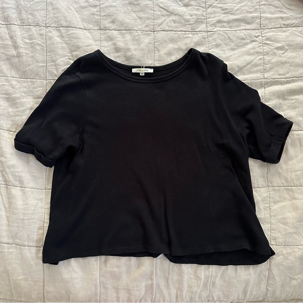 Anthropologie Pure + Good Black Oversized Tee